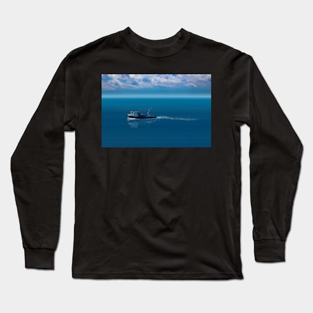 fishing Boat Long Sleeve T-Shirt by oreundici